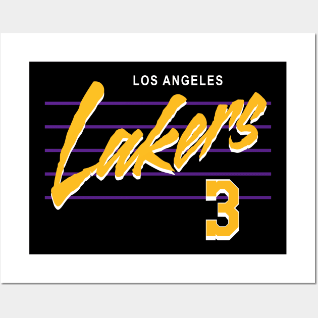 Lakers Retro Script Davis Wall Art by 730